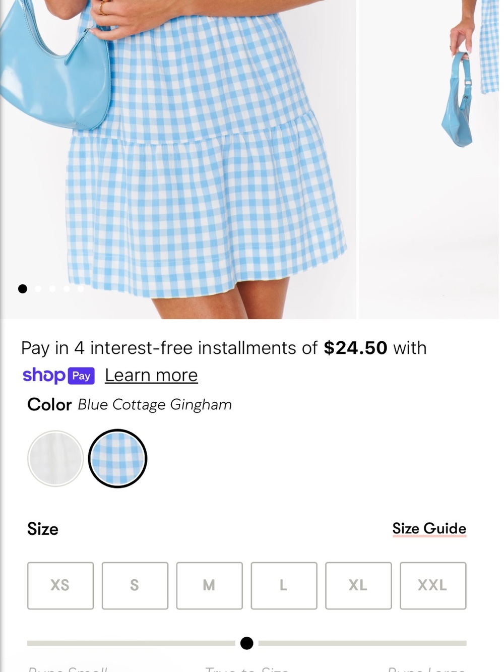 Show Me Your MuMu Light Blue Gingham Rosie Mini Dress - Picture 2 of 2